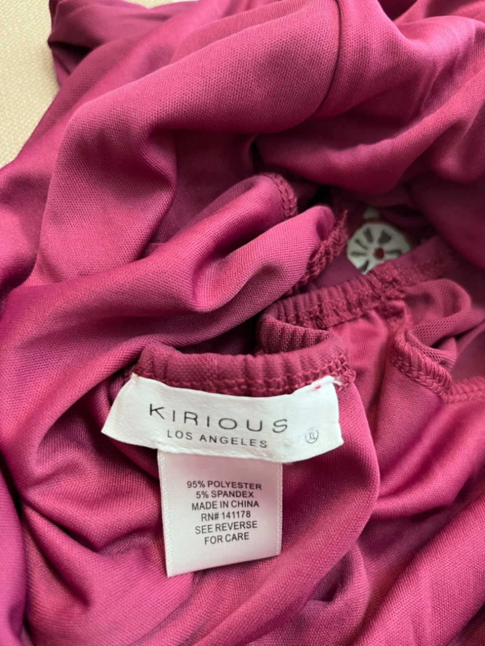 Kurious Los Angeles Magenta Purple Ruched Long-Sleeve  Crop Top/Size XL - Picture 5 of 5